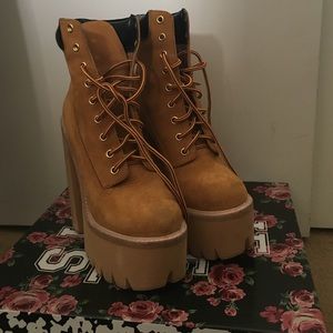 Jeffrey Campbell Platform Boots HotBoss In Wheat