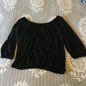 Black three quarter length, low cut shirt!