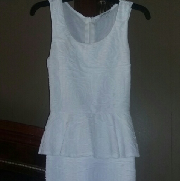 Charlotte Russe White fitted peplum dress
