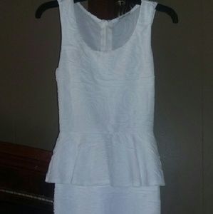 Charlotte Russe White fitted peplum dress