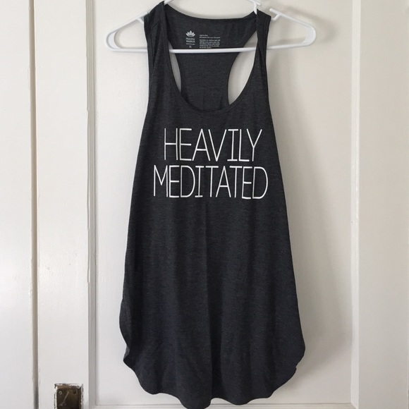 Heavily Meditated Yoga grey Workout Racerback Tank