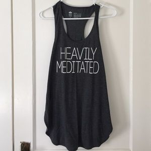 Heavily Meditated Yoga grey Workout Racerback Tank