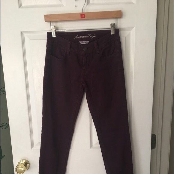 Burgundy skinny jeans