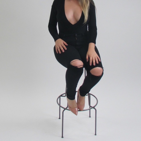 Low cut front bodysuit.
