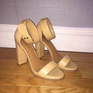 SOLD!!!! Shoe cult nude strap heels from Nasty gal