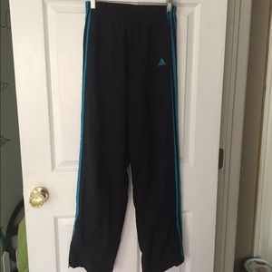 Navy blue adidas track pants