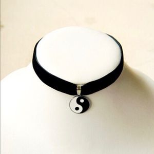 💋SALE Velvet Choker Enamel Yin Yang Charm