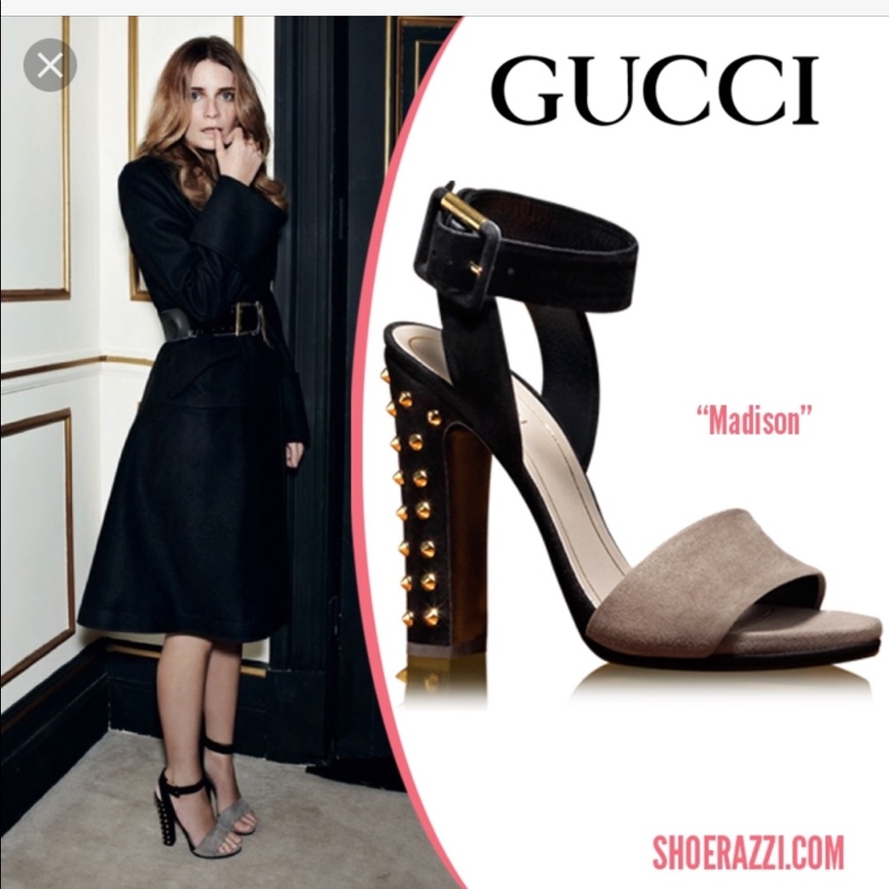 💕HP💕Gucci Ankle strap Madison sandal w/studs 7.5 - Picture 4 of 8