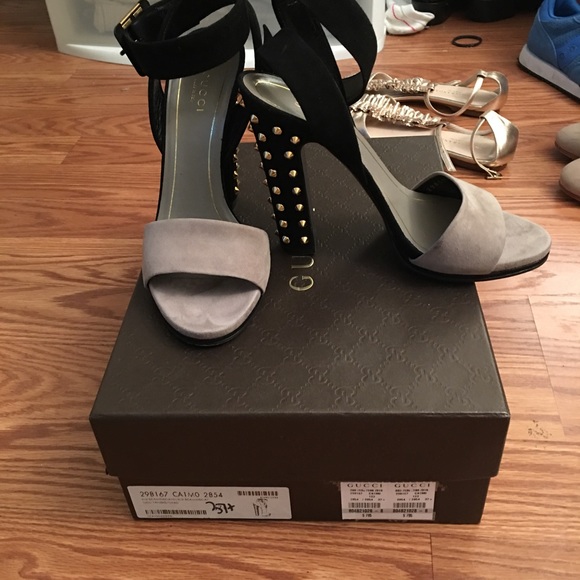 💕HP💕Gucci Ankle strap Madison sandal w/studs 7.5 - Picture 3 of 8