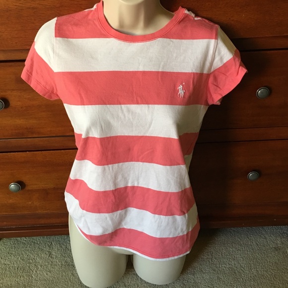Ralph Lauren sport pink striped tee