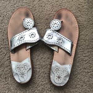 Jack Rogers silver sandals