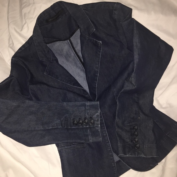 Express Denim fitted dark blue blazer