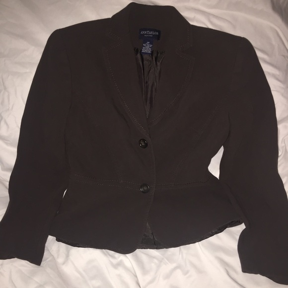 Ann Taylor Chocolate Brown Blazer w/shoulder pads