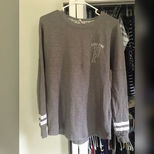 Victoria secret grey love pink long sleeve