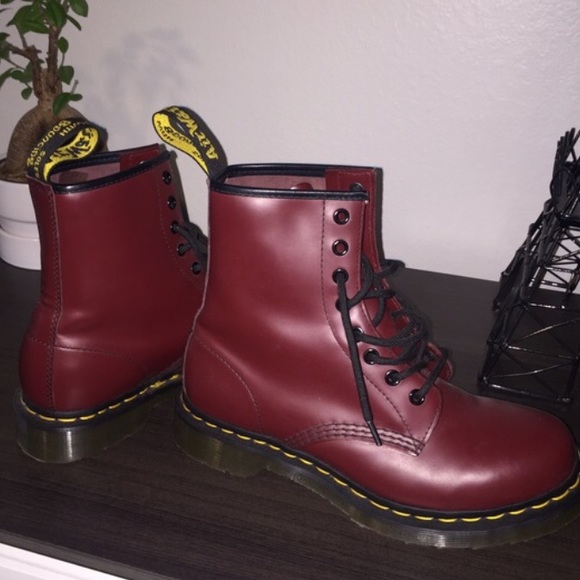 Cherry Red Smooth Doc Martens