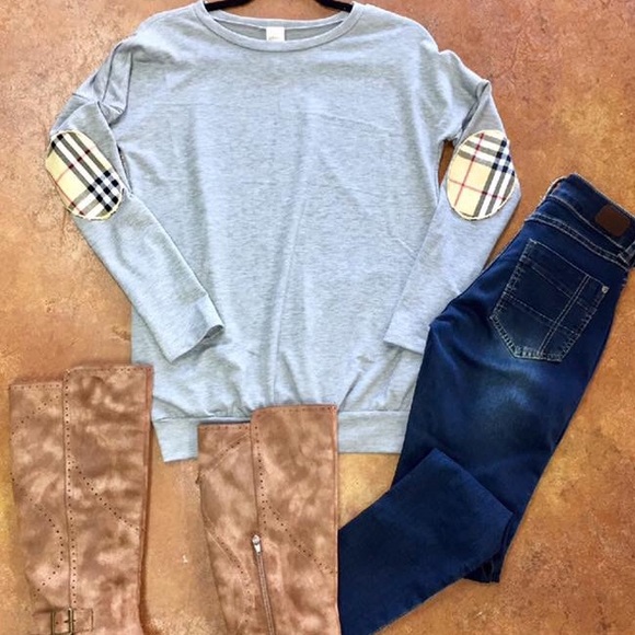 'Burberry' elbow patch hidden pocket long sleeve