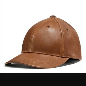 Coach Brown Leather Baseball hat