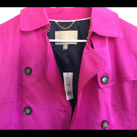 Pink trench coat banana republic NWT