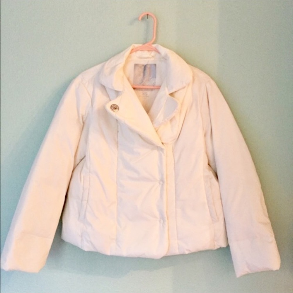 Beautiful Winter White Down Gap Puffy Coat