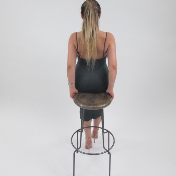 Suede bodycon spaghetti strap dress. - Picture 3 of 7