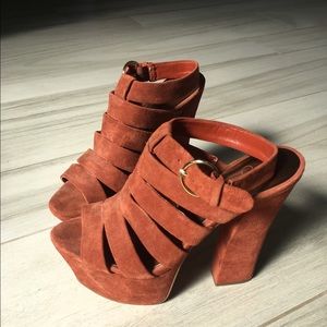 Jessica Simpson Burnt Sienna Pai Platform Sandals