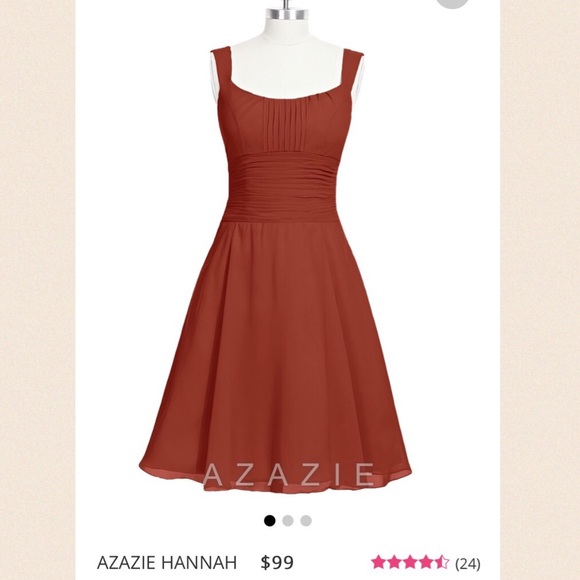 Azazie chiffon rust dress