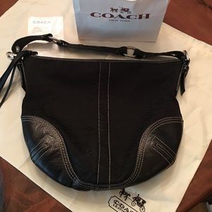 Black Adjustable Strap "Coach" Purse