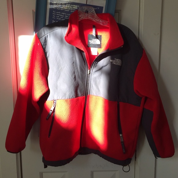 North face red and gray jacket