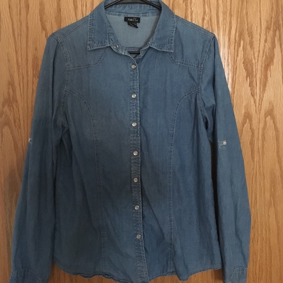 Large jean-like button down