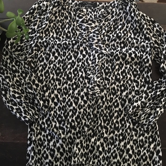 Black and white blouse