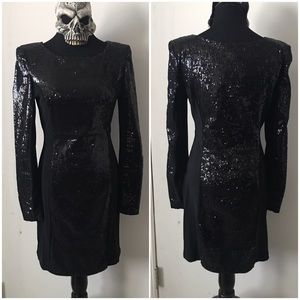 BEBE KARDASHIANS Black Sequins Dress