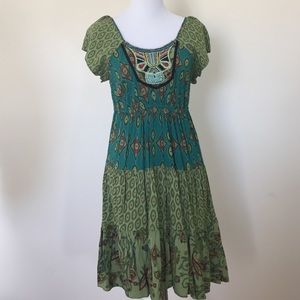 Embroidered BoHo Paisley Dress