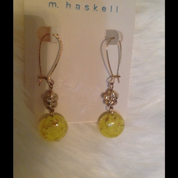 m. haskell  pretty yellow and gold earrings💛NWT