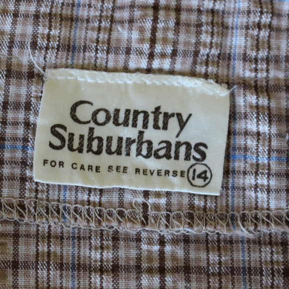 Vintage 1970's Plaid Oversized Crop Top - Picture 4 of 4