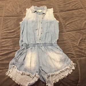 Boutique style denim romper