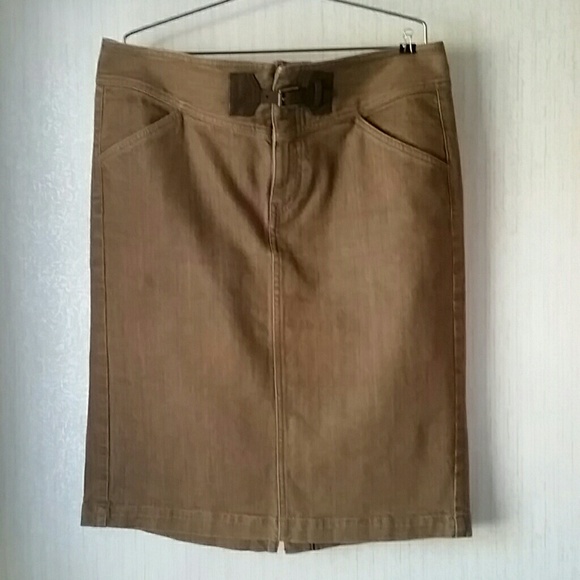 Ralph Lauren Brown Denim Pencil Skirt