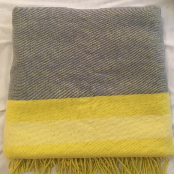 Soft Yellow and Gray Oversized Scarf