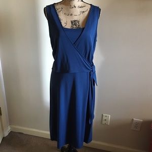 LOFT Royal Blue Faux Wrap Dress