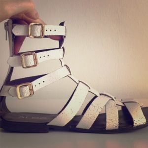 Size 9 White Gladiators from Aldo