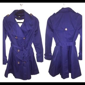 H&M Navy Cotton Trench Coat (size 4 / 34)