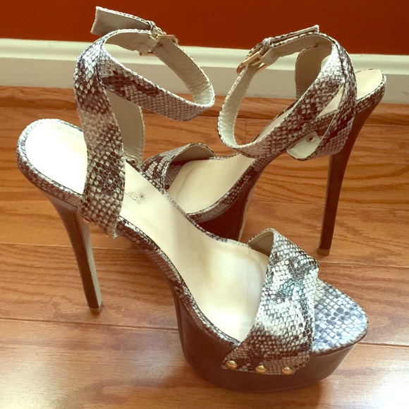 Snake skin print heels