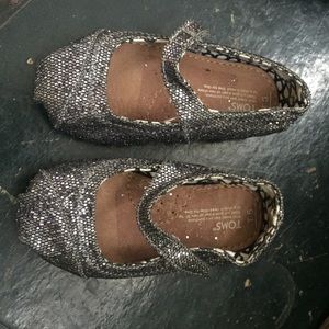 Silver MaryJane Glitter Toms