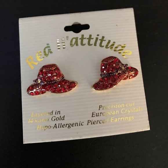 Red hat earrings