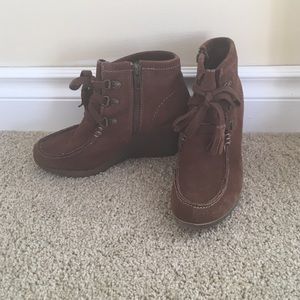 Mia Suede Wedge Booties