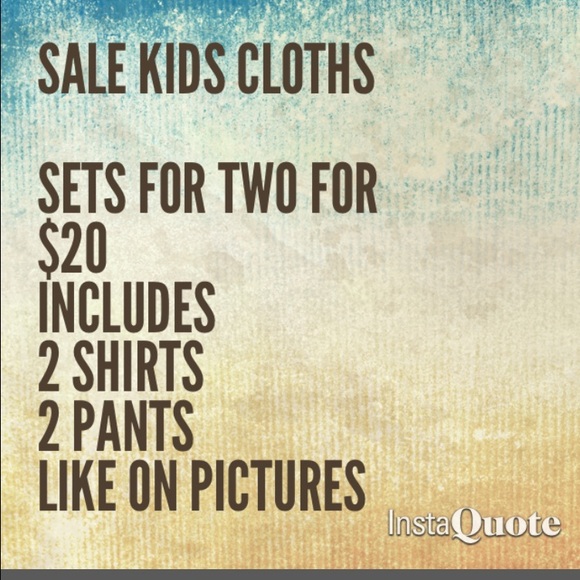 bundle on kids clothes two shirts and two pants