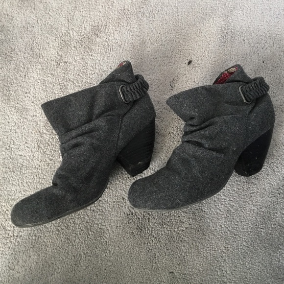 Grey Wool Ankle Boots