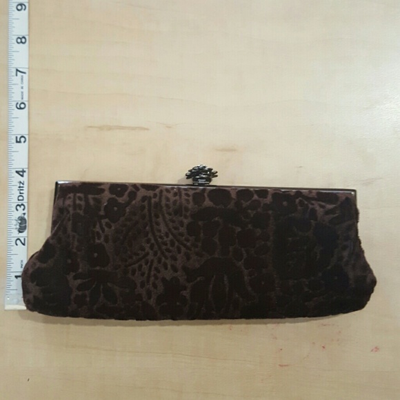 NWT Brown Velvet Clutch