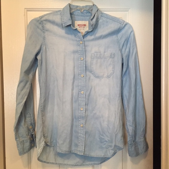 Soft denim collared button down