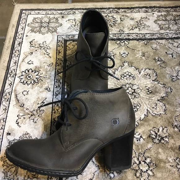 Leather laced booty shoes