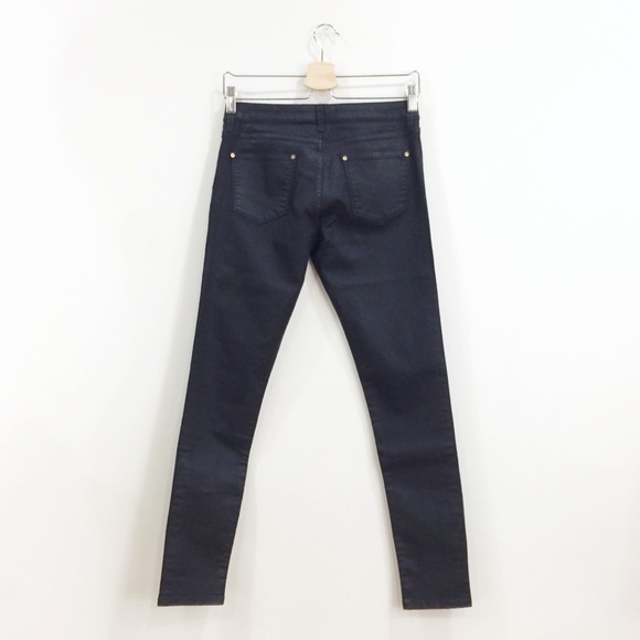 [ zara ] coated black denim slim fit - Picture 2 of 4